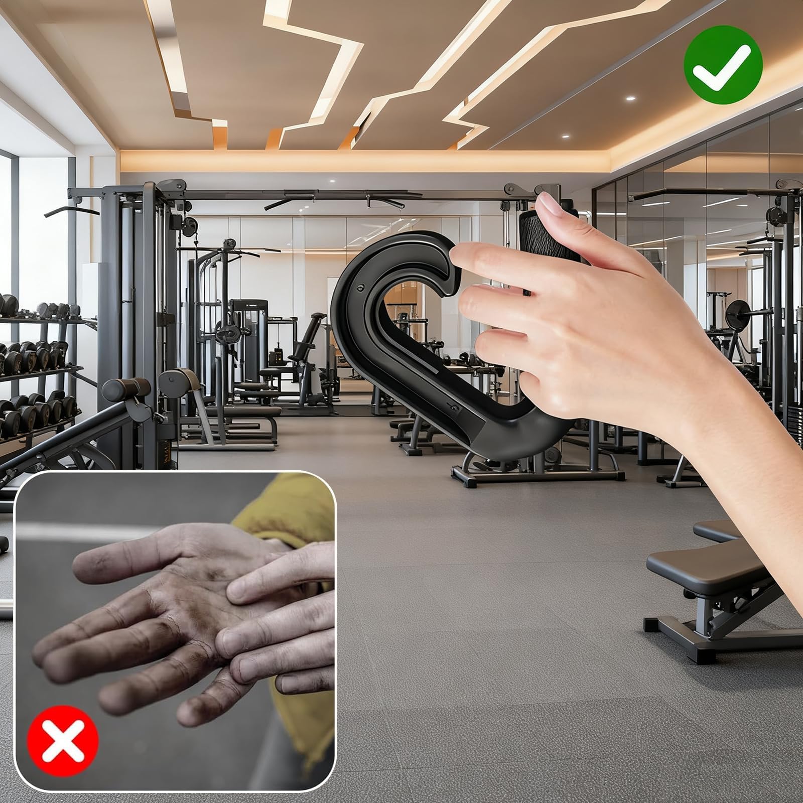 Maniglie Palestra, Doppie Maniglie per Trazioni alla Sbarra a D Trazioni alla Sbarra, Palestra Accessori in Nylon Composito, per Allenamento Schiena, Spalle e Braccia, Compatibile con Cavi