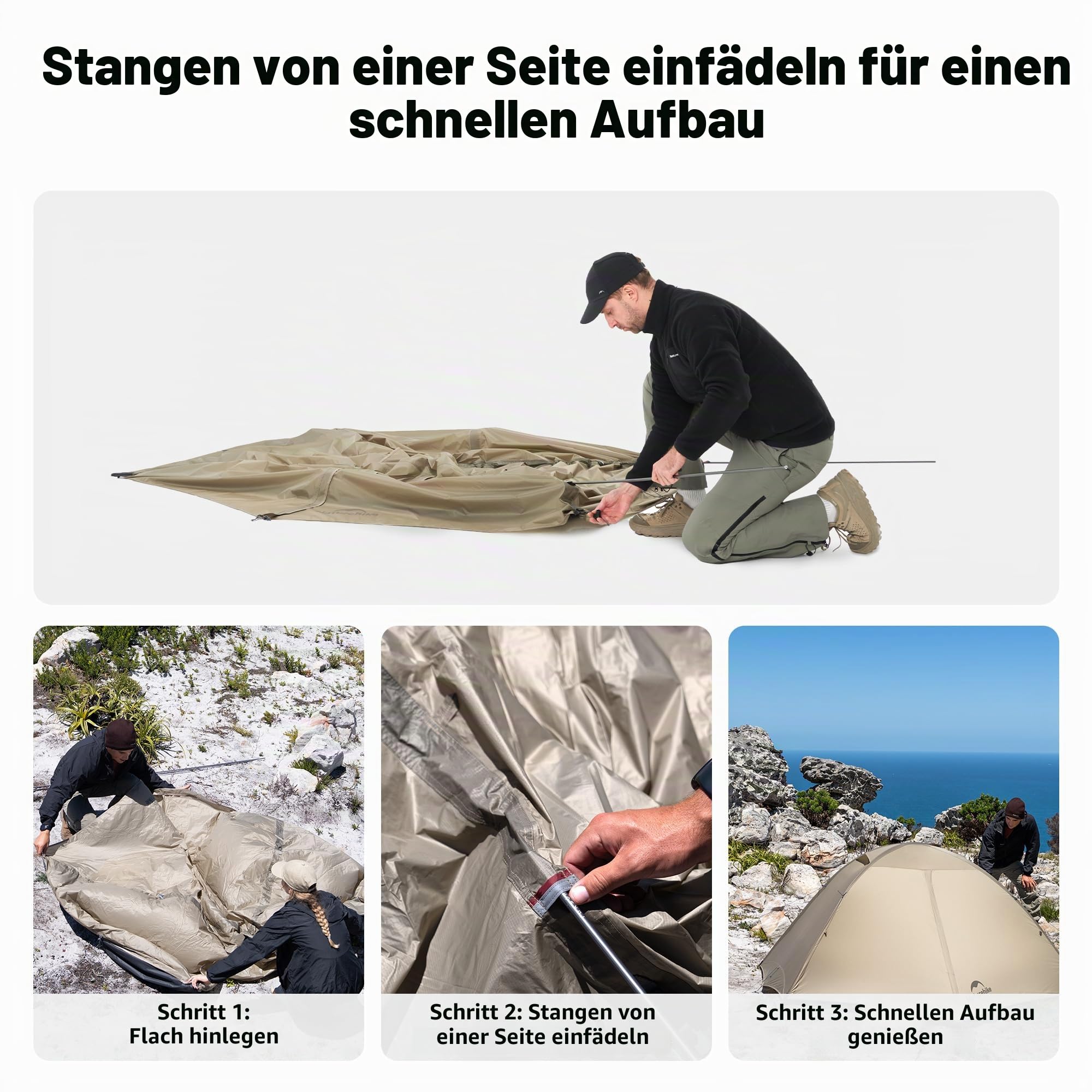 Naturehike Giling Pro/UL Zelt 1-2 Personen 4-Jahreszeiten Zelte Easy Setup Kuppelzelt, Ultraleicht & Wasserdicht für Backpacking, Wandern & Outdoor