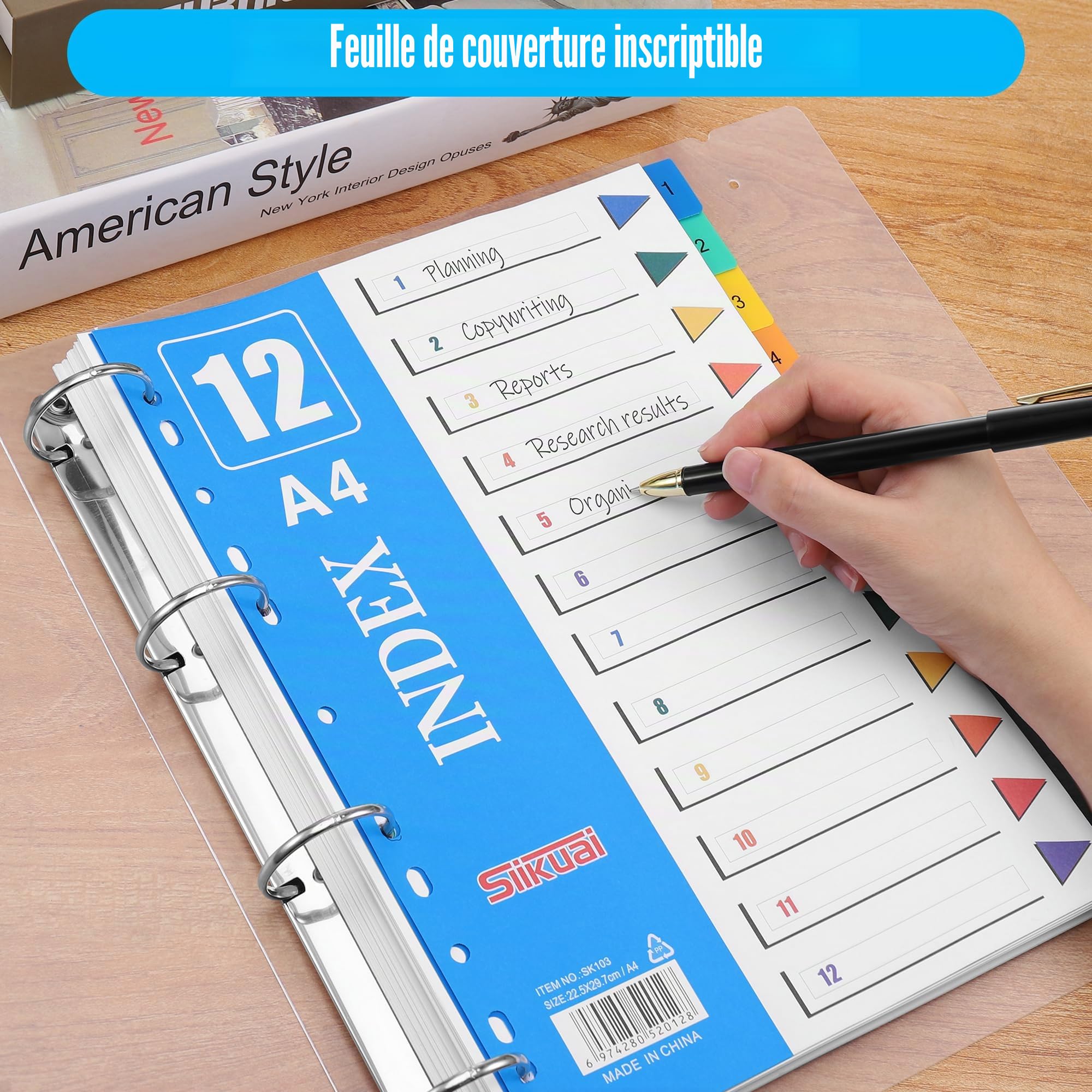JIANTA [Lot de 10] Intercalaires pour classeurs A4, 12 pièces, Intercalaires A4 avec 12 onglets, Intercalaires classeurs ouleur en PP solide pour classeurs à levier, classeurs, reliure