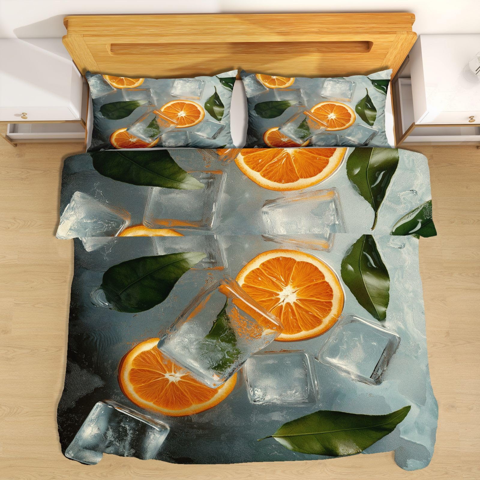 Housse de couette tangerine 200x220 fruit pour une chambre d'été vitaminée