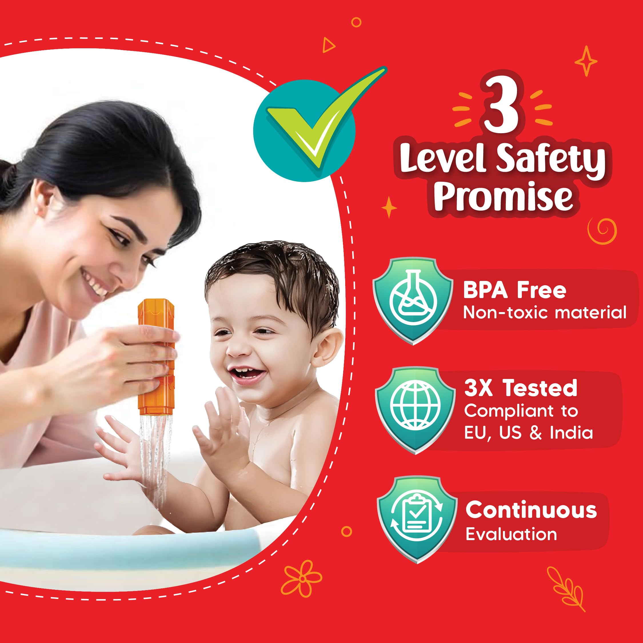Imagimake Bloques de baño para bebés | Juguetes de baño para niños pequeños de 12 meses en adelante | Juguete educativo para niños pequeños y bebés | 3 en 1 jugar y aprender números, apilar y aprender