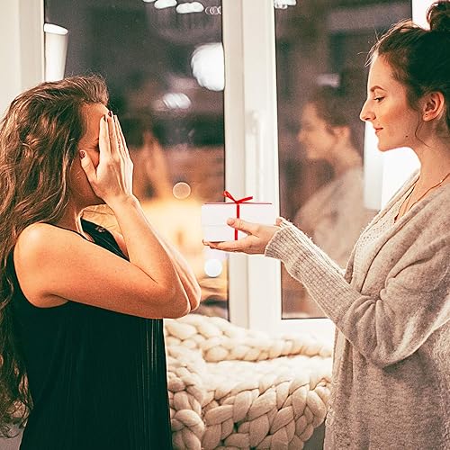 Miniatura 3 de Caja de joyería para collar y aretes, 12 cajas de joyería cuadradas de cartón, caja de regalo de papel de cartón relleno de algodón (2.75 x 2.75 x 1