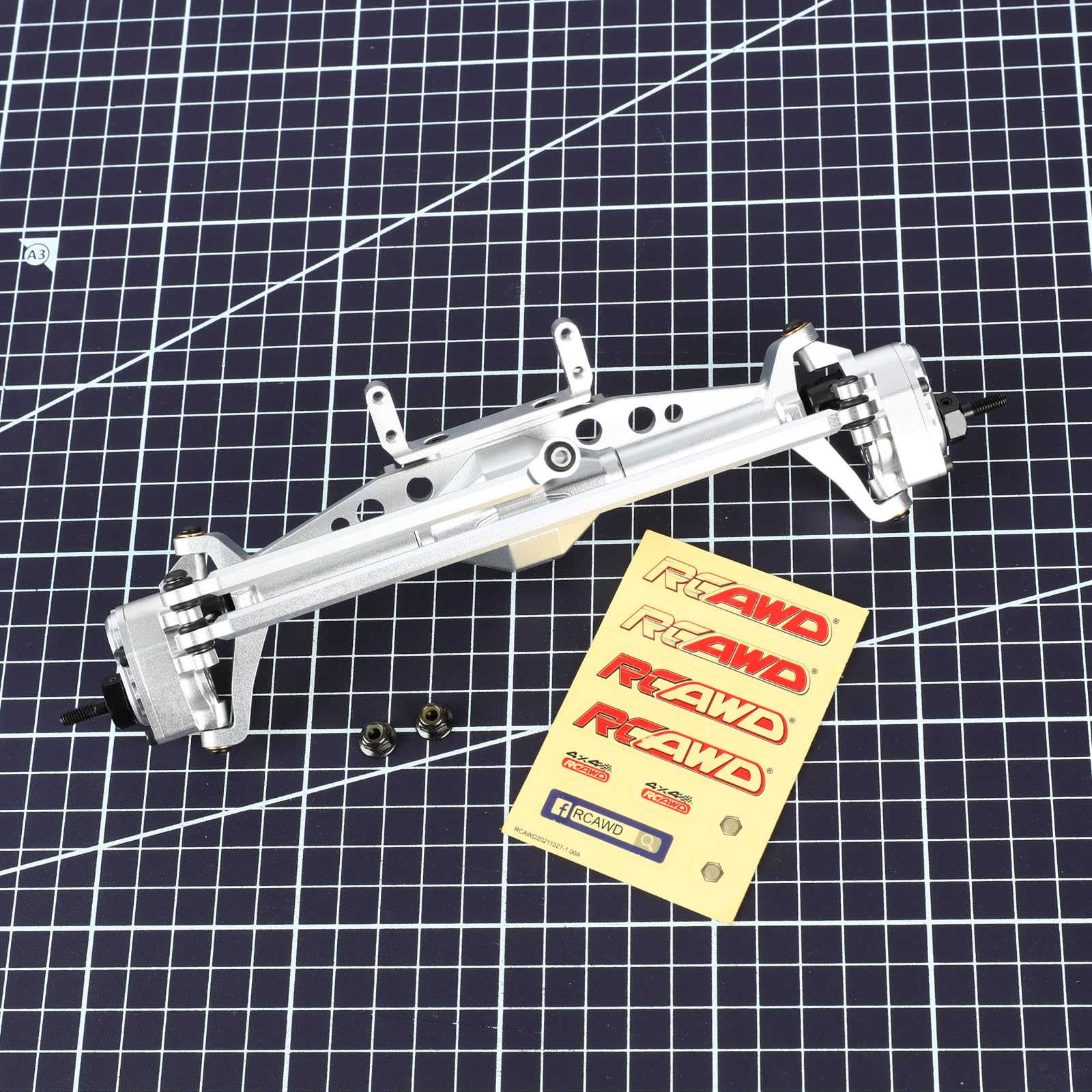 RCAWD Front Axle Assembly for Axial 1/10 Capra AXI03004B AXI03022B AXI03000 AXI03000B AXI03030 Upgrade Parts(Silver)