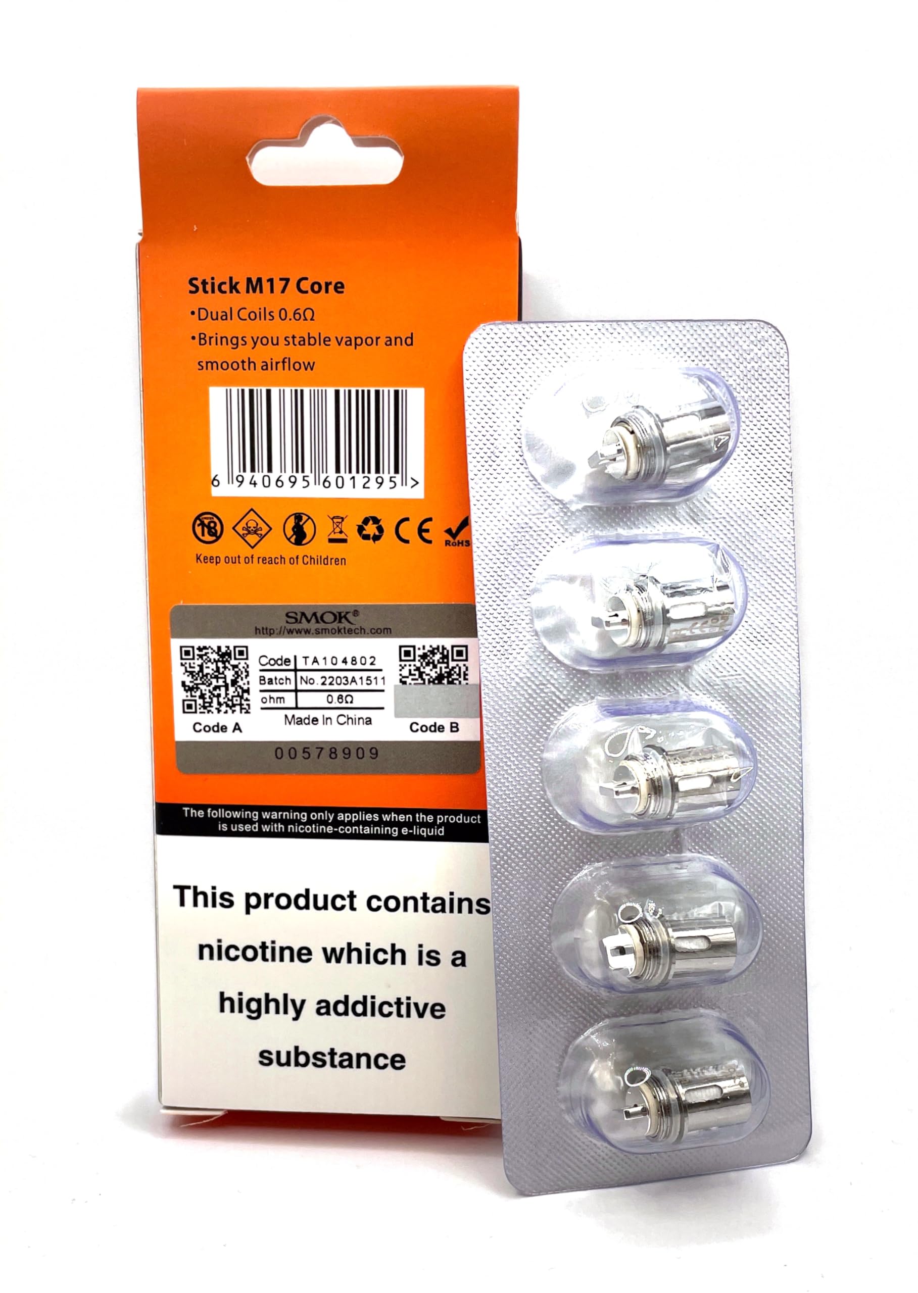 5X SMOK Stick M17 COILS (0.6 Ohm)