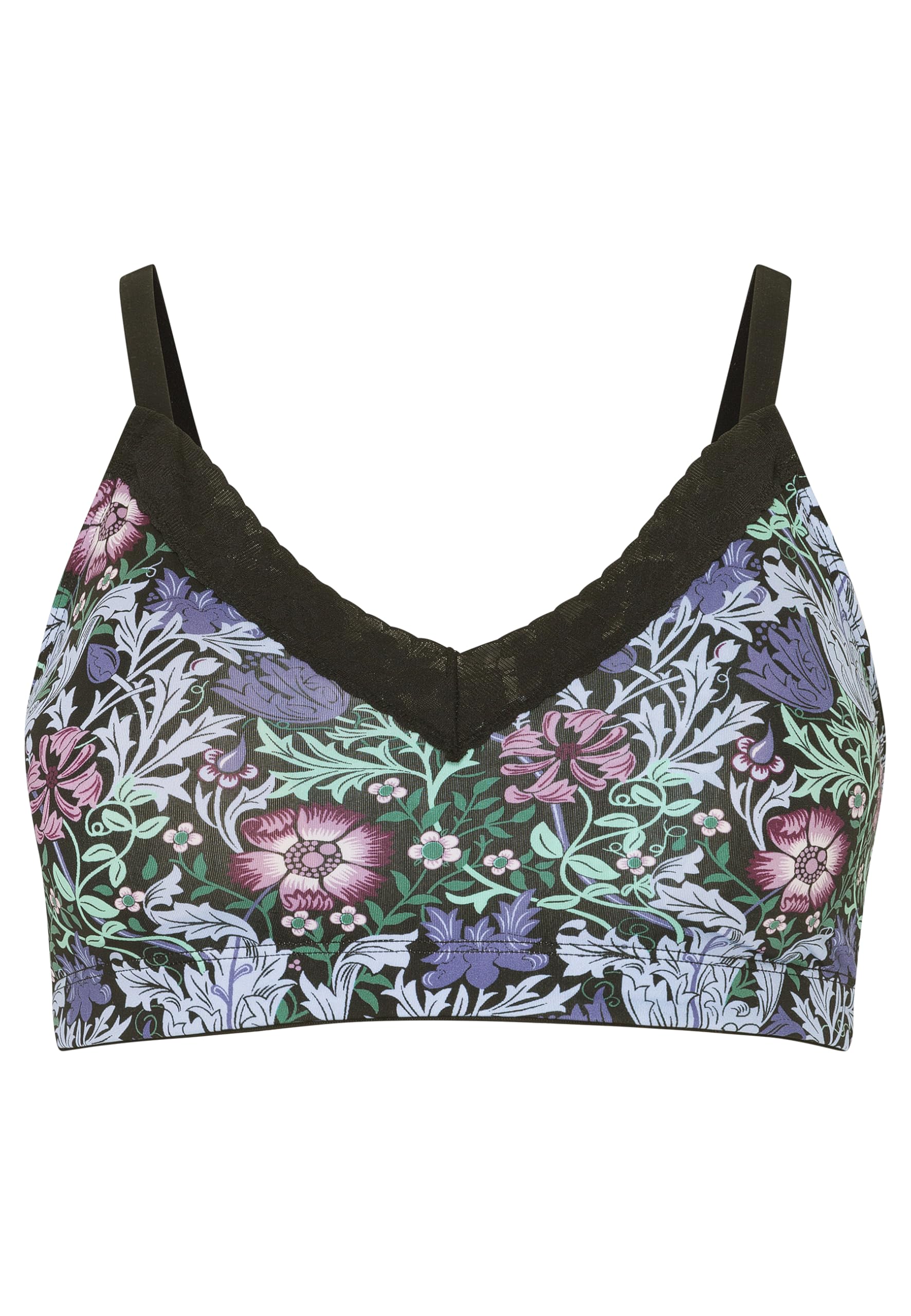 Jockey Women's Nouveau Garden Black Parisienne Soft Stretch Lace Microfiber Bralette, Xl