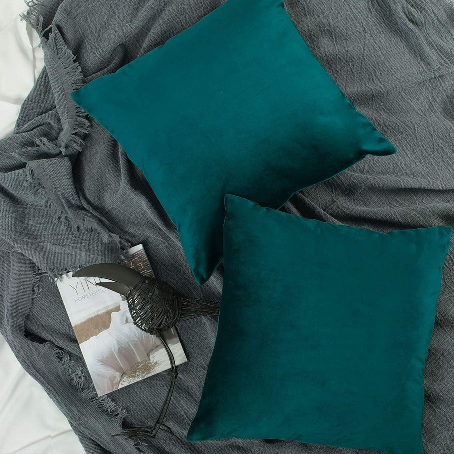 dark teal pillows