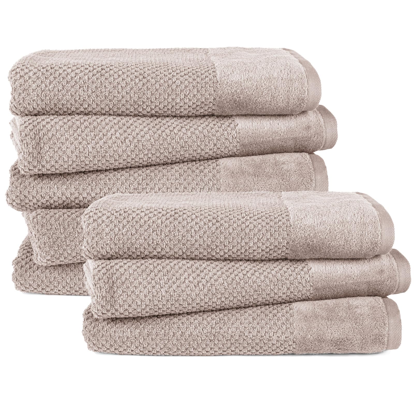 Pure Label Badetuch Set 8-TLG. 70x140cm aus 100% Baumwolle - Stein