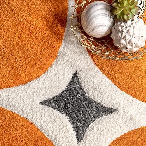 Miniatura 5 de nuLOOM Gabriela Alfombra de área contemporánea, 12 pies x 15 pies, naranja profundo, Polipropileno, Anaranjado Oscuro