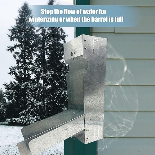 Miniatura 5 de Sistema de recolección de agua de lluvia, kit de desviador de barril de lluvia, desviador de bajante de acero inoxidable para barril de lluvia, kit