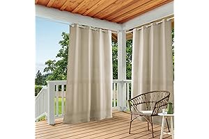 Exclusive Home Cabana Solid Indoor / Outdoor Waterproof Patio Curtains Set of 2