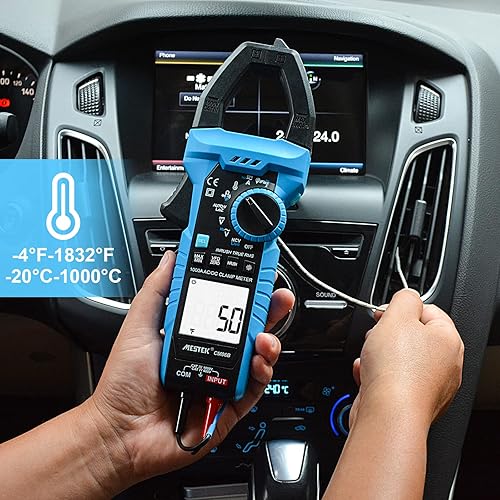 Miniatura 8 de MESTEK Inrush - Multímetro de pinza digital 1000A TRMS 6000 recuentos CACC Medidor de amplificador de corriente con VFD, modo LOZ, mide voltaje de