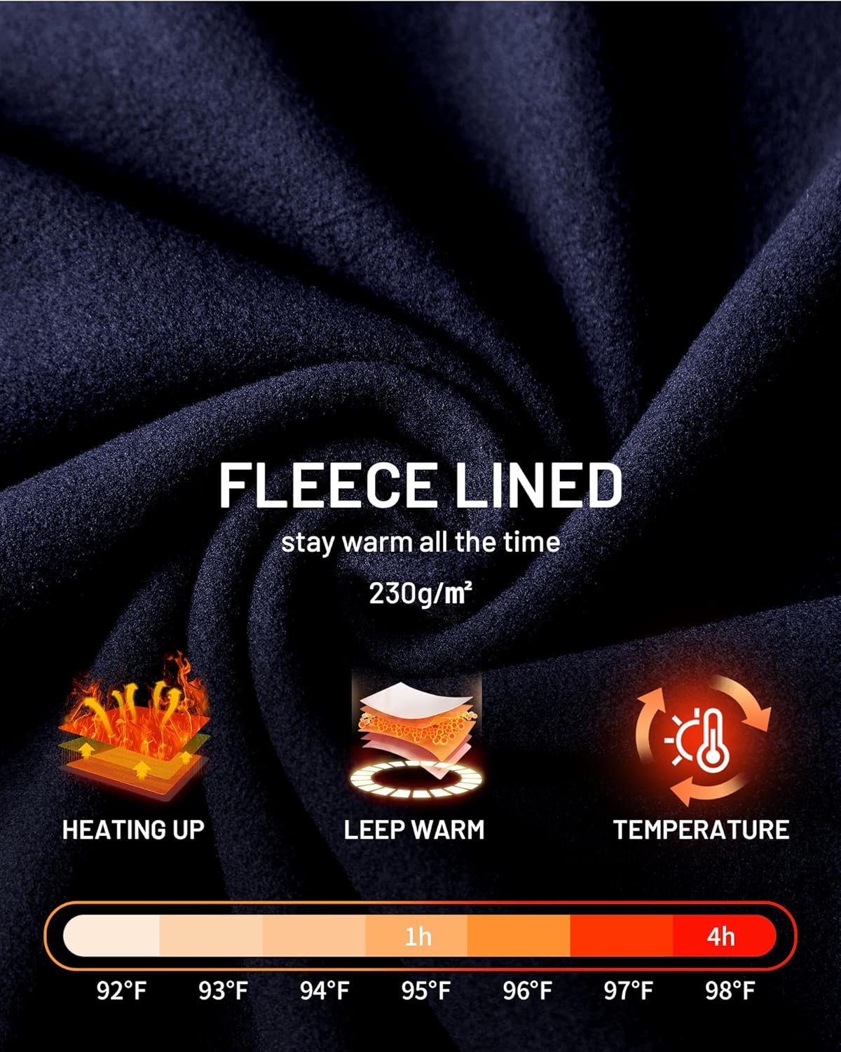 Runhit Mens Thermal Underwear Set Fleece Lined Long Johns Base Layer Top Bottom Cold Weather Gear for Hunting Running Skiing - Image 5