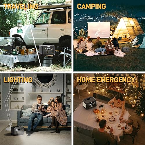 Miniatura 3 de Estación de energía portátil de 600 W, generador de energía solar de 538 Wh con batería LiFePO4, pico de 1200 W, entrada y salida de fuente de