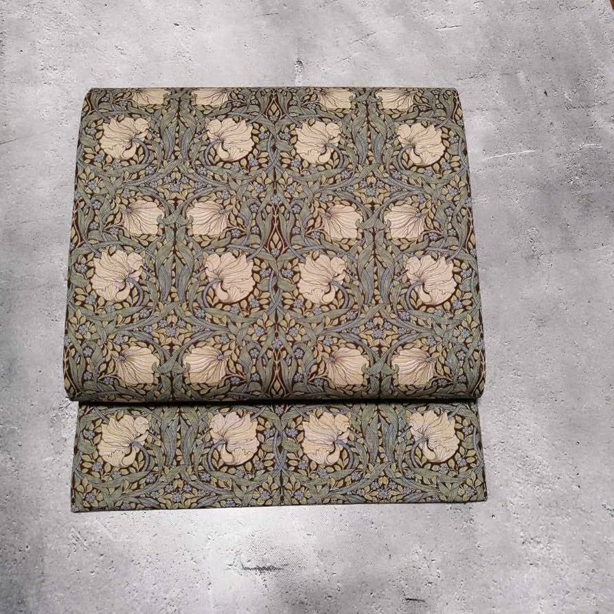 開き名古屋帯　ウィリアムモリス　ピンパーネル×アネモネ　ブルー　リバーシブル Amazon.co.jp: 開き名古屋帯 ウィリアムモリス ピンパーネル