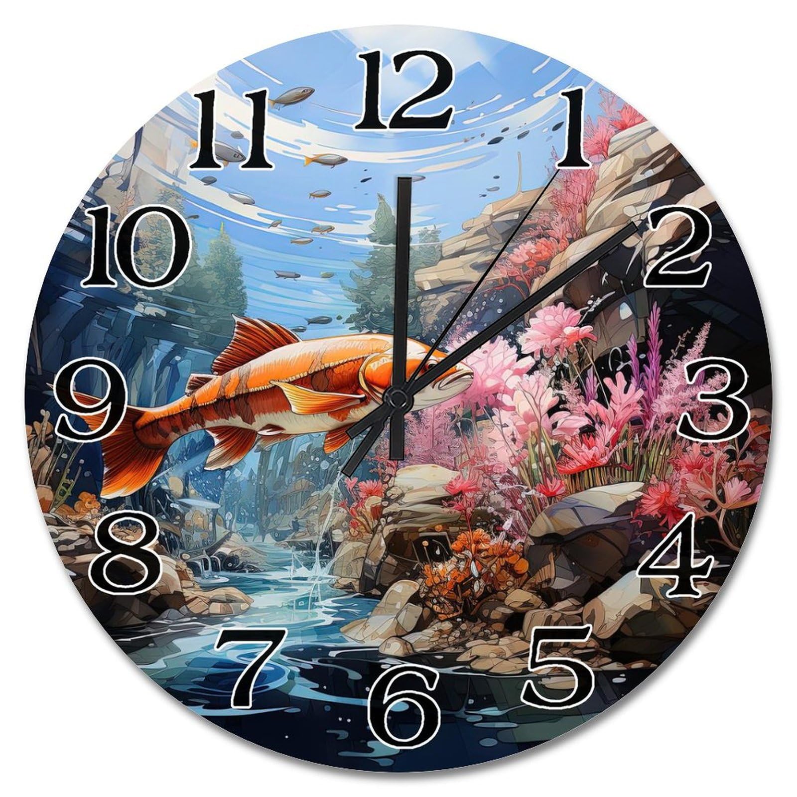 Horloge murale Great Smoky Mountains silencieuse pour en finir avec le tic-tac