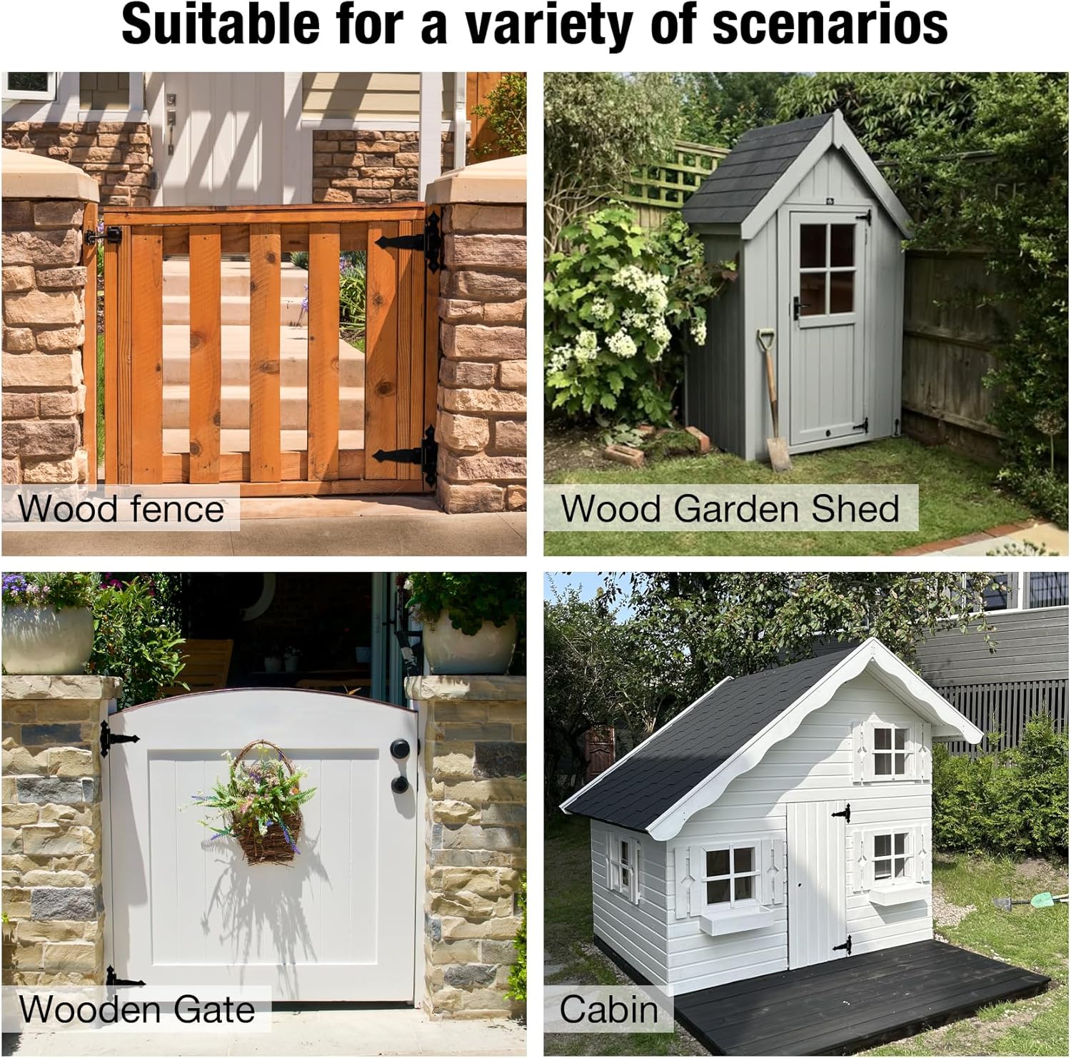 6 Pack Heavy Duty Fence Gate Hinges 6 Inch Thick 2mm T- Strap Farm Barn Shed Door Hinges for Wood Garden Outdoor Attic Windows Cabinet Storage Tool Box Mobile Home Decorative Black Tee Hinge Hardware