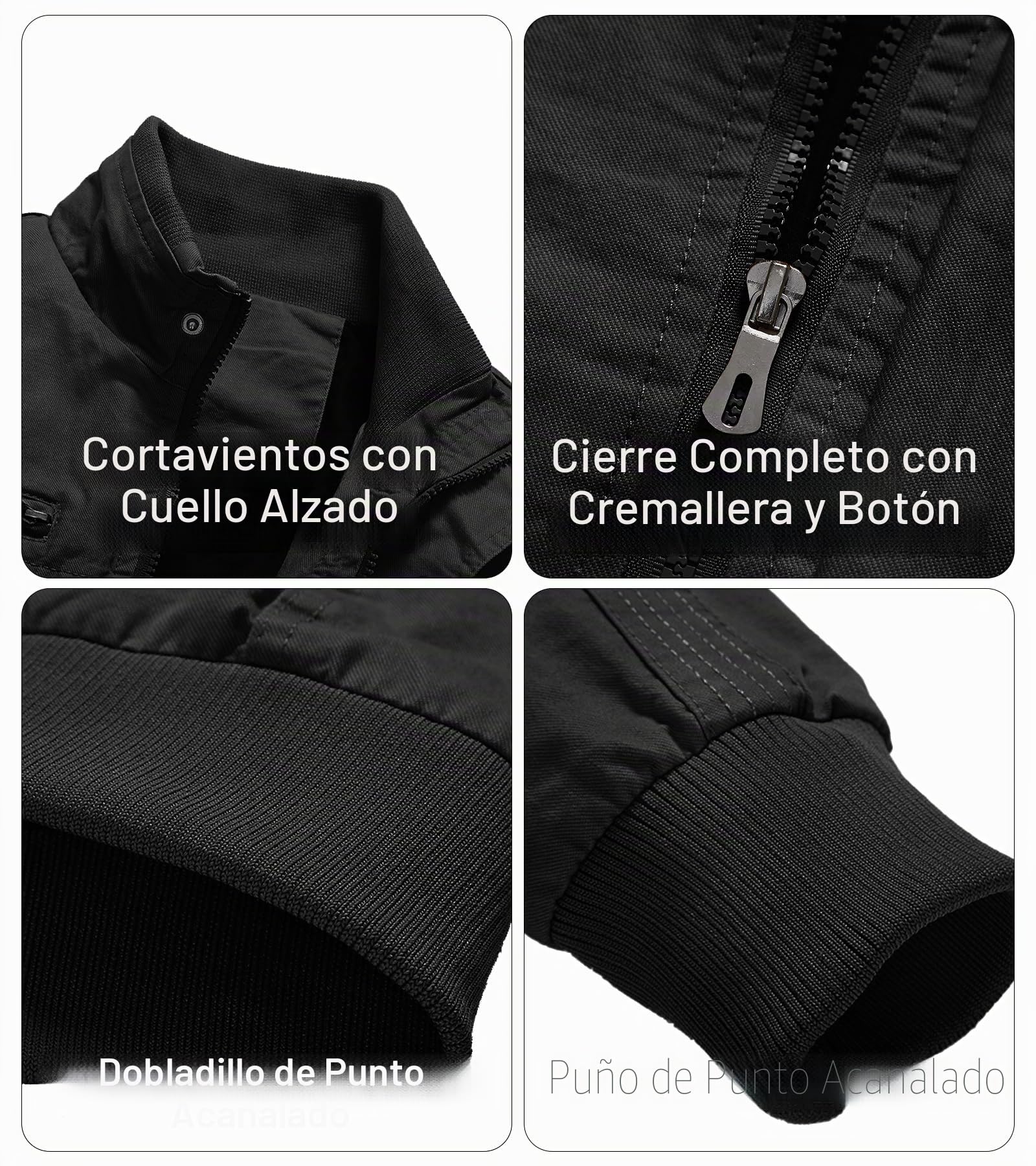 EKLENTSON Chaqueta Militar Casual Algodón Chaqueta para Hombre,Chaqueta de Bomber,Tácticas Invierno Cortavientos Abrigos con Bolsillo Cremallera para Otoño Invierno