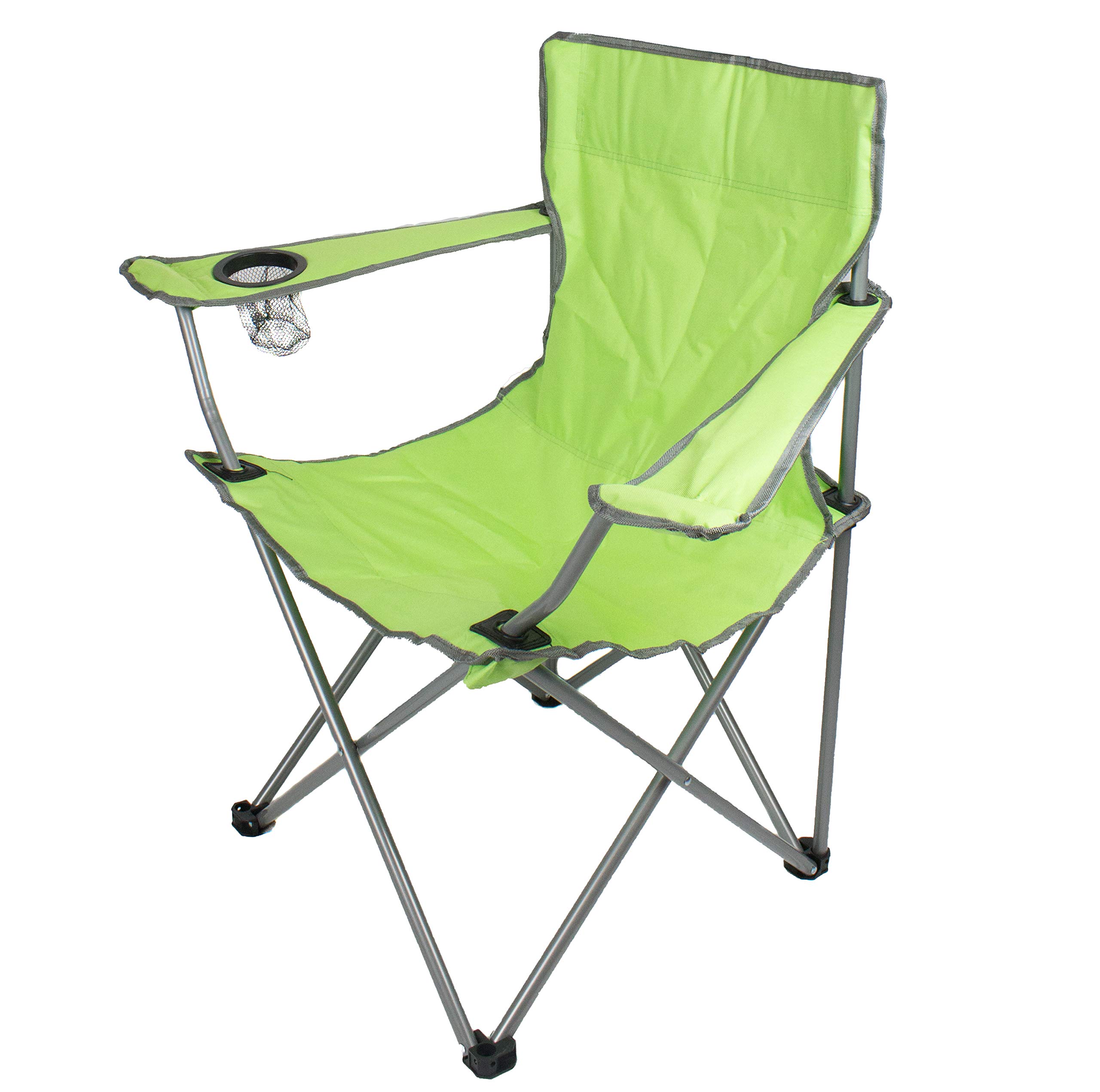 H HANSEL HOME Silla Camping Plegable de Acero con Posavasos para Interior o Exterior 50 x 50 x 80 CM - Color Verde