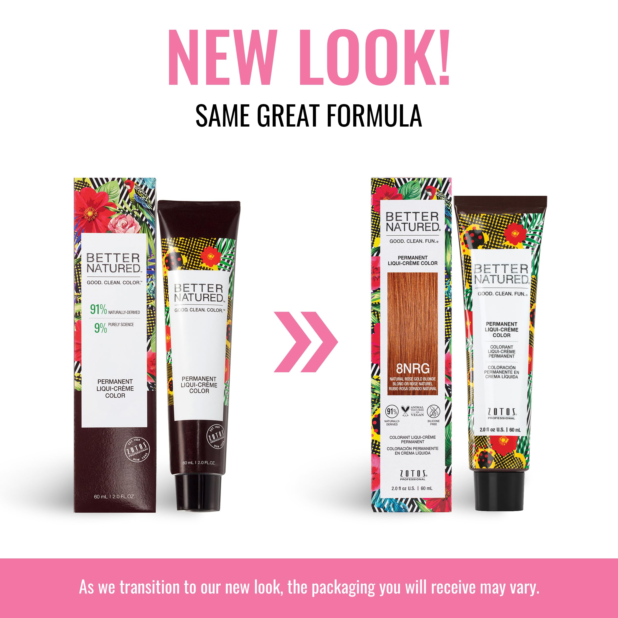 Better Natured Permanent 8NRG Natural Rose Gold Blonde Hair Color Dye - Naturally-derived, Vegan & 100% Gray Coverage that Lasts up to 8 Weeks