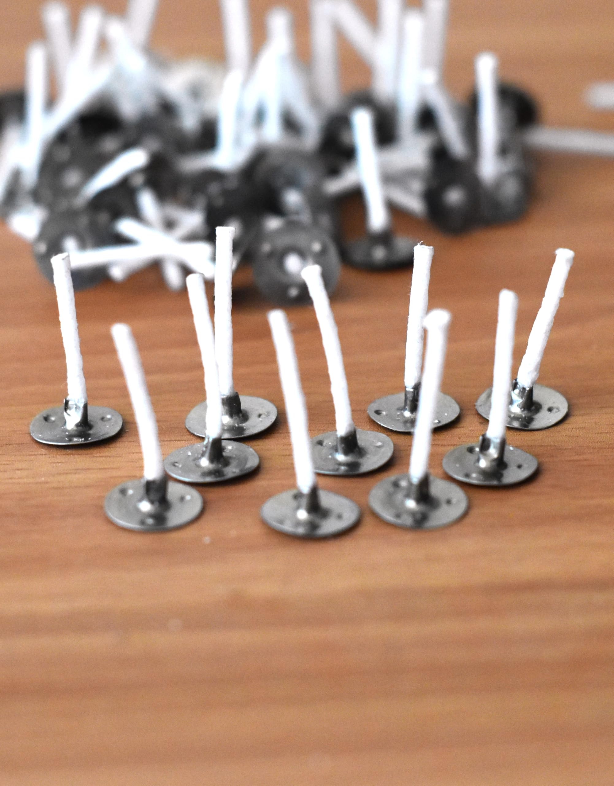 Candle Making Wick (50 Pieces) Thread Wax Coated 2 inch Tealight Candle Wicks Smokeless Pre Tabbed Cotton Wick DIY (50 Pieces)-image-16