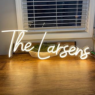 Custom Neon Sign, Plug/Battery Operated Personalised LED Name Logo Light Sign for Wedding Reception, Hanging LED Sign Customisable for Bedroom, Birthday Party, Pub Office Business, Gift (Size:10-60")