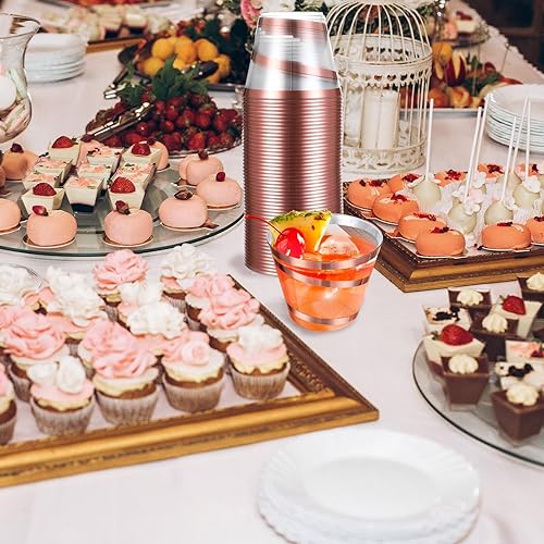 Vista 5 de Gejoy Vasos de plástico con borde de 9 onzas, vasos desechables para beber vino, vasos transparentes y elegantes de Halloween para suministros