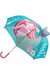 stephen joseph Stephen JosephPop-Up Kids Umbrella | Children Cartoon and Unique All Over Design, Portable Easy Open Close Light Weighted with Curved Handle (Mermaid)-picture-46