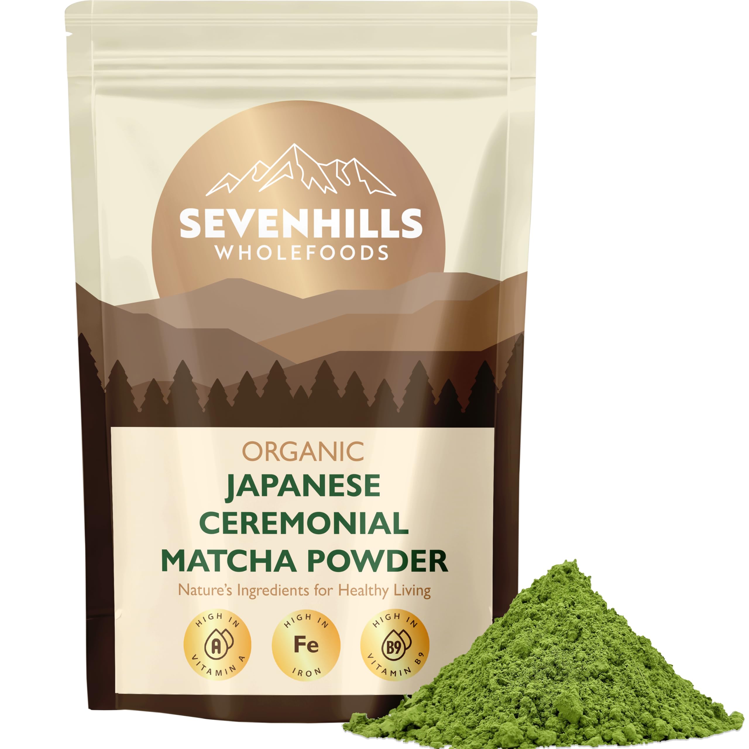 Organic Japanese Ceremonial Matcha 100g, from Uji, Kyoto, Japan, Green Tea Powder, for Hot & Cold Drinks, Lattes, Smoothies