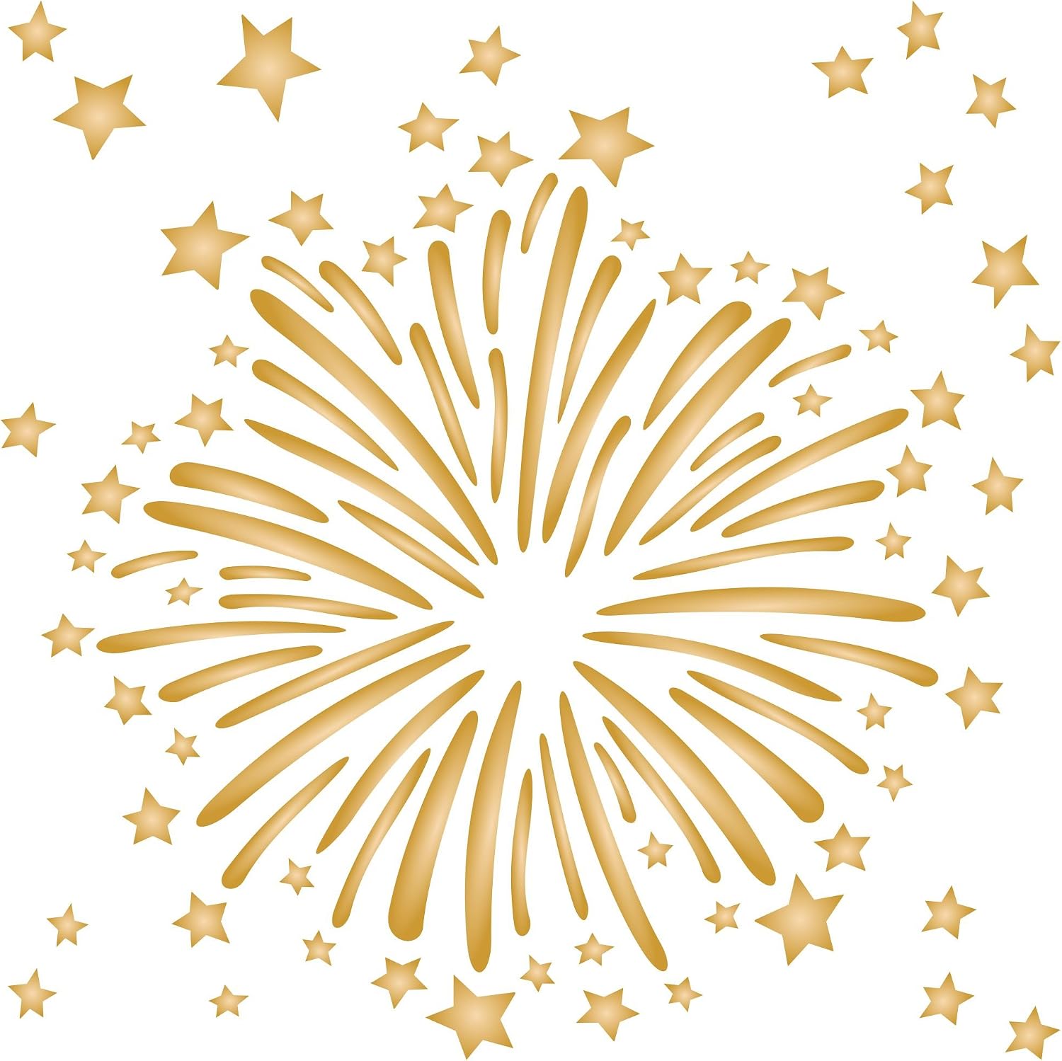 Firework Stencil, 8.5 x 8.5 inch - Mix Media Layering Fireworks
