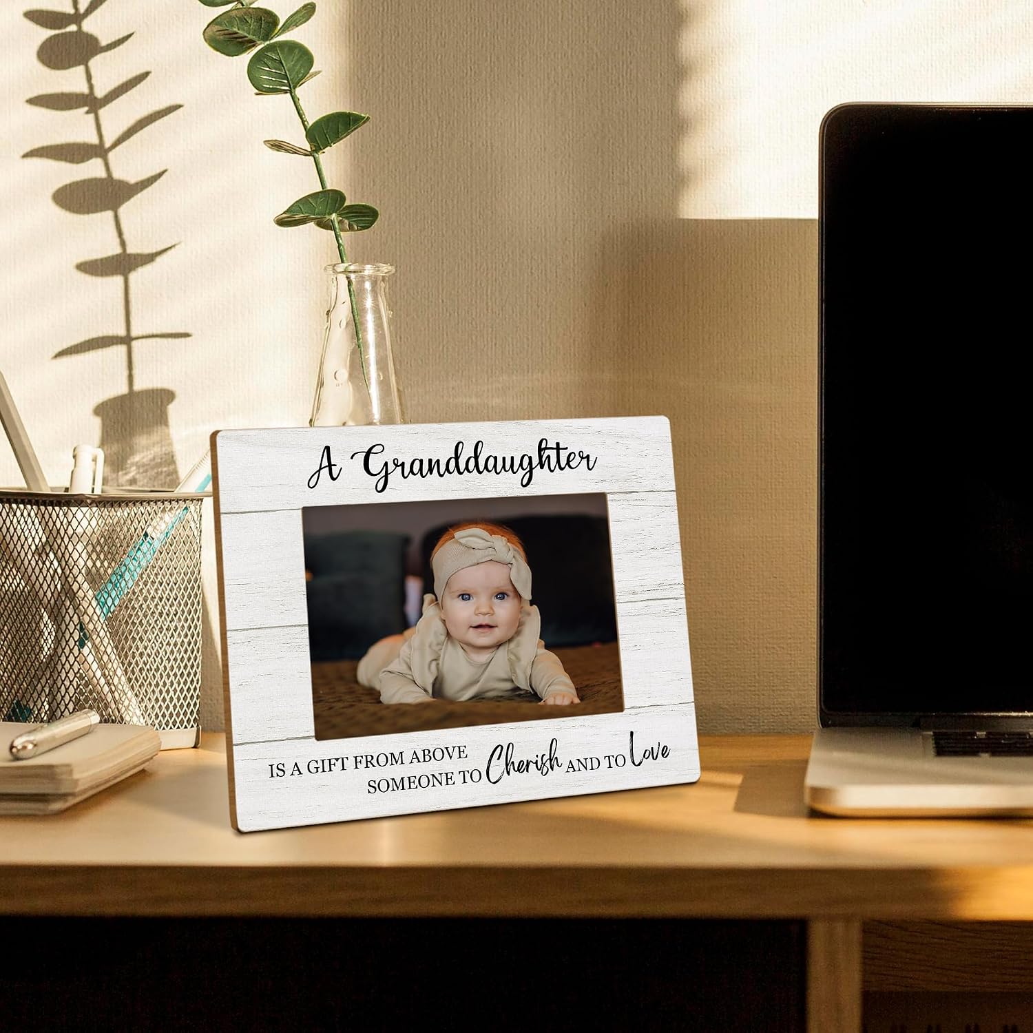 Grandkids Grandchildren Granddaughter Baby Grandma Grandparents Picture Photo Frames for 5x7 Photo, First Time Grandma Grandpa Grandparents Day Gifts, Pregnancy Announcement for Grandparent image 3