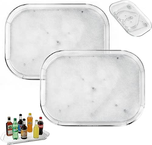2-Pack Fridge Organizers and Storage,360° Refrigerator Lazy Susan for Fruits/Spices,