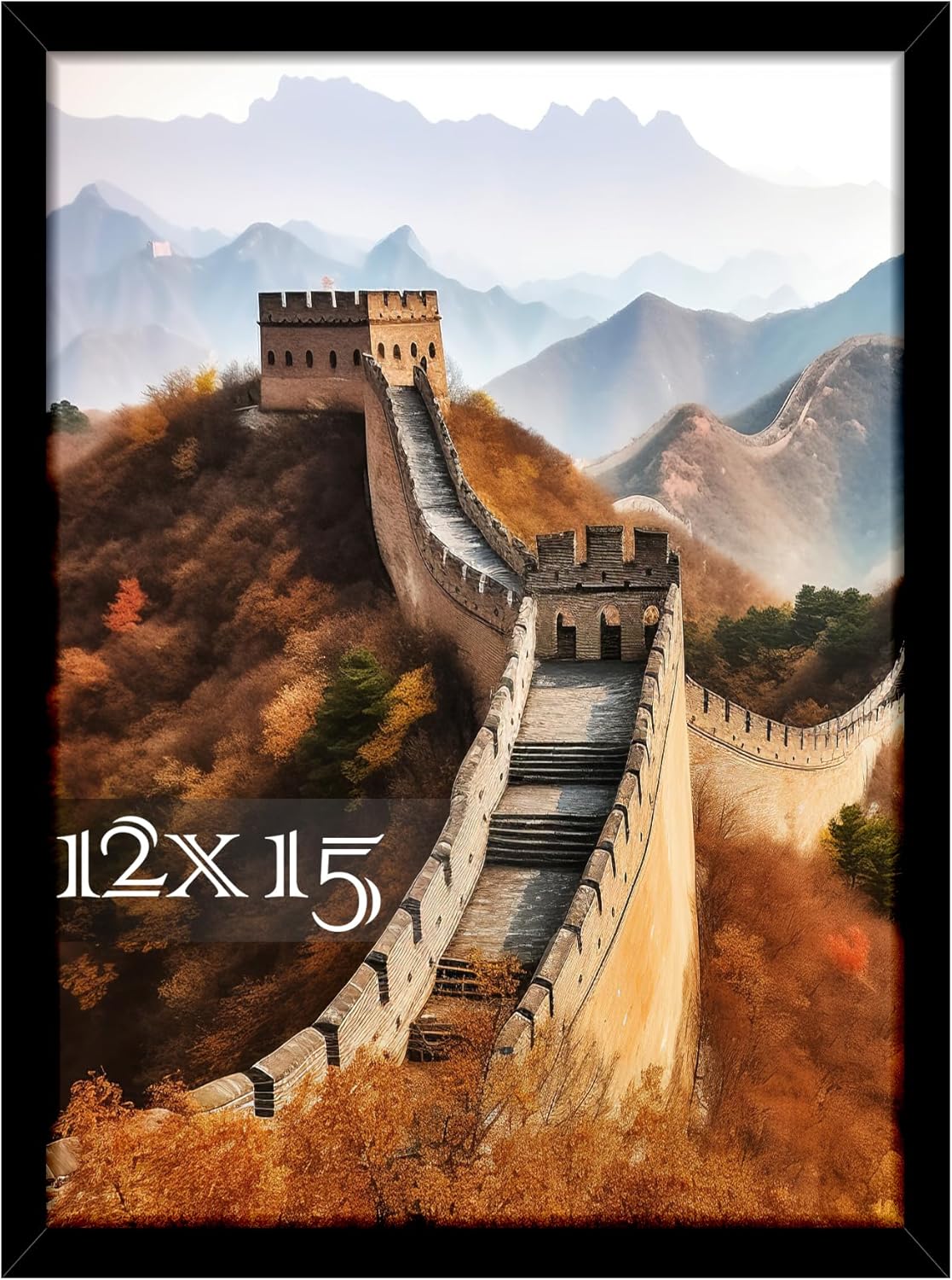 Picrit 12x15 Picture Frame, Photo Frame for Wall Mounting Display, Black Black 12x15