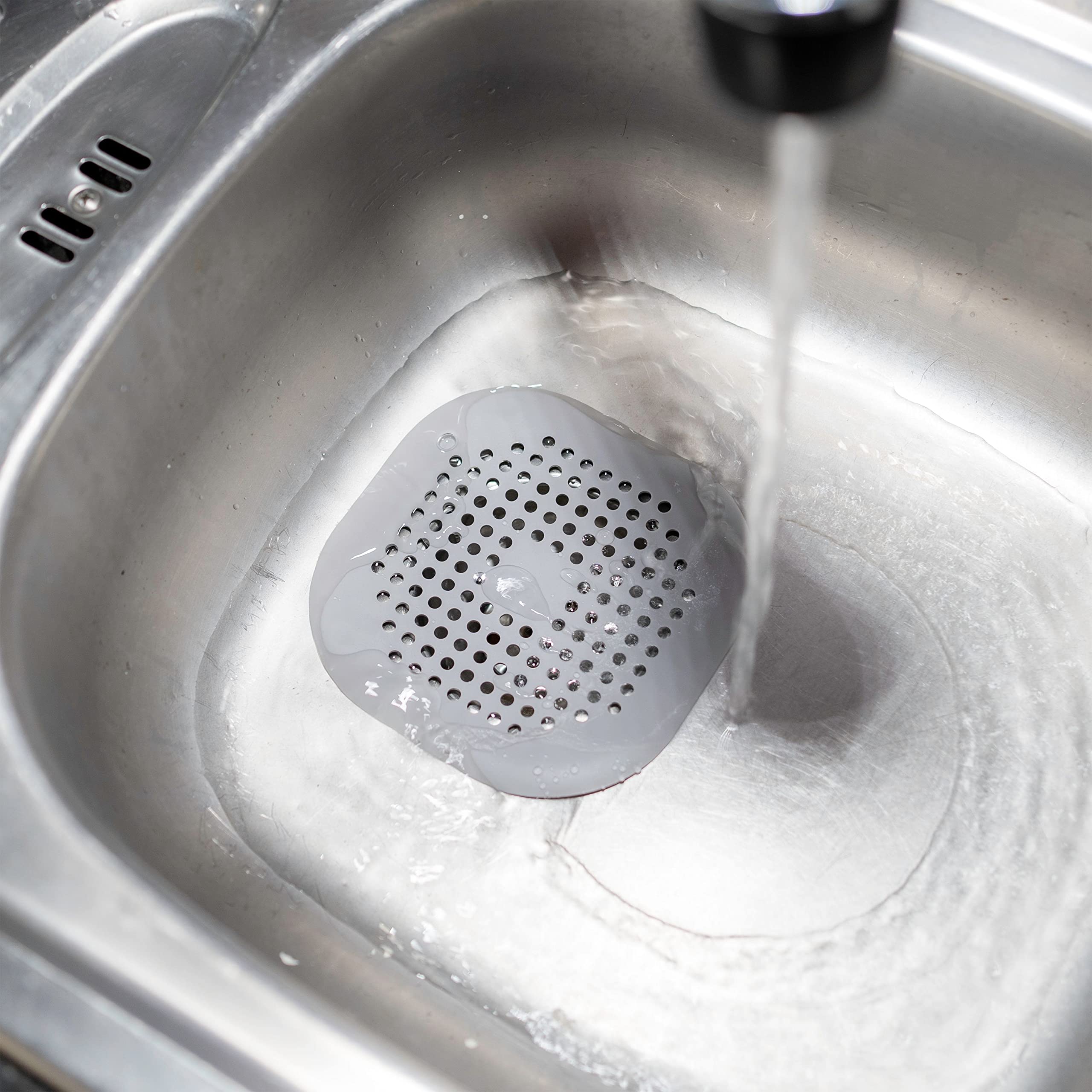 Bouchons De Lavabo,Tianher 4 Pièces Bouchons De Vidange Avec Fonction De Tamisage,passoire à Cheveux Douche,Tamis D'évacuation En Silicone,Bouchon Pour évier, Lavabo, Baignoire
