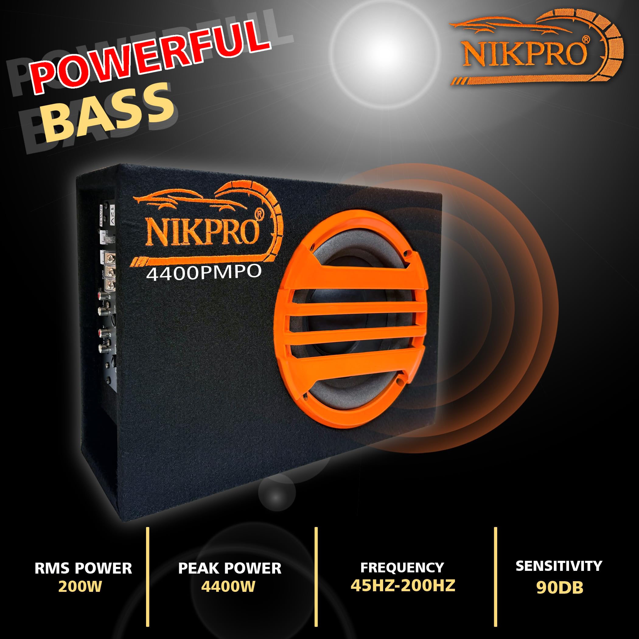 その他 UD Bob Knight auto 25 auto AUTOCOZEN 8-Inch Powerful Under Seat Subwoofer for Cars – Active