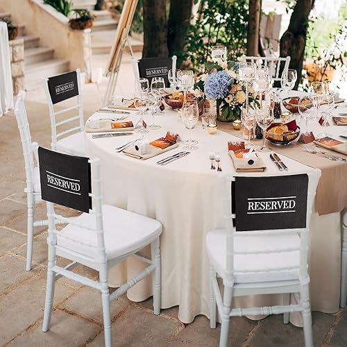 Vista 3 de Buryeah Letreros de Sillas Reservadas Letrero de Banco de Iglesia Reservado Marcador de Asientos con Palabras Impresas para Bodas Fiestas blanco