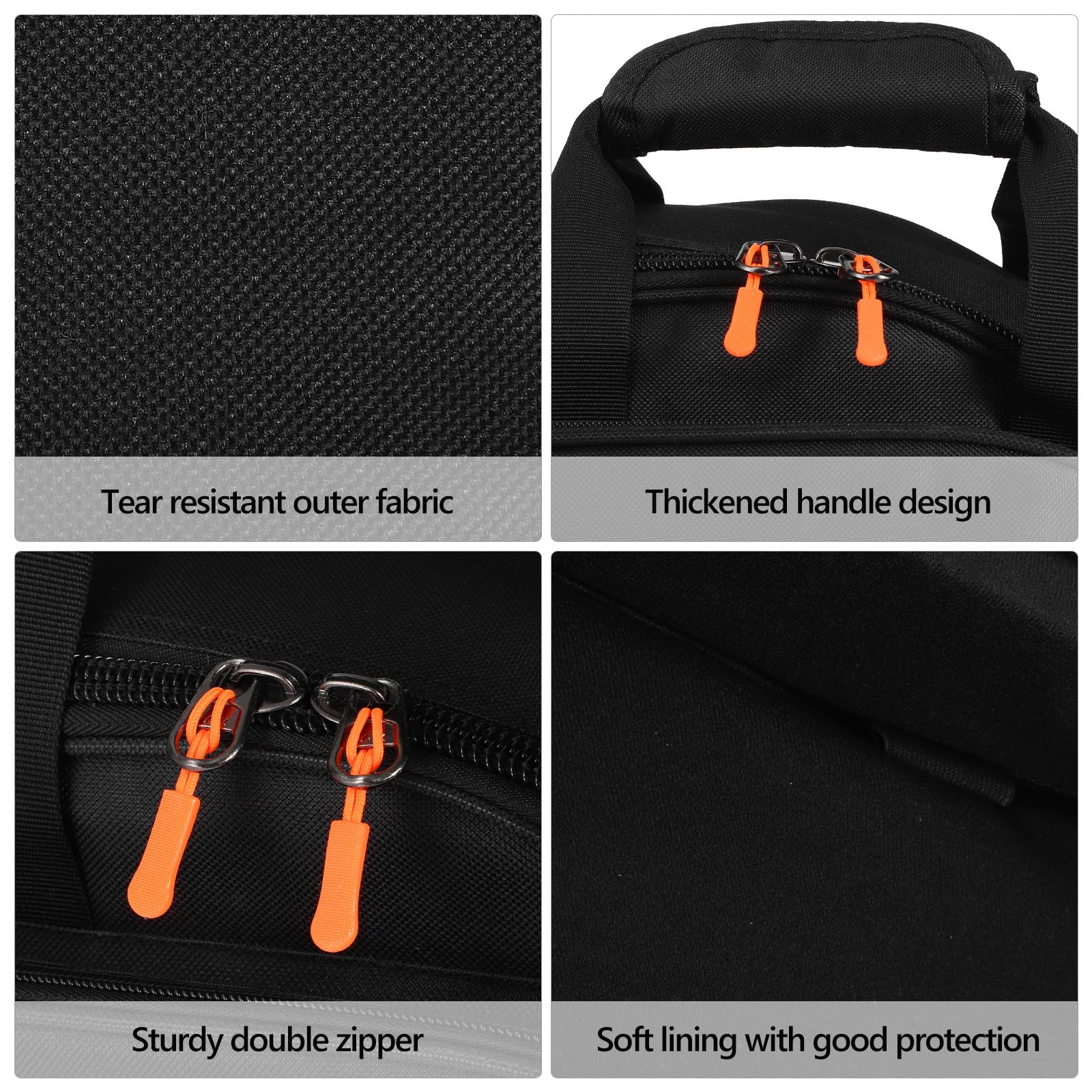 Vaguelly Valise pour saxophone alto Oxford étanche avec rembourrage de 18 mm, bandoulière, poche extérieure, de transport léger pour saxophone Noir