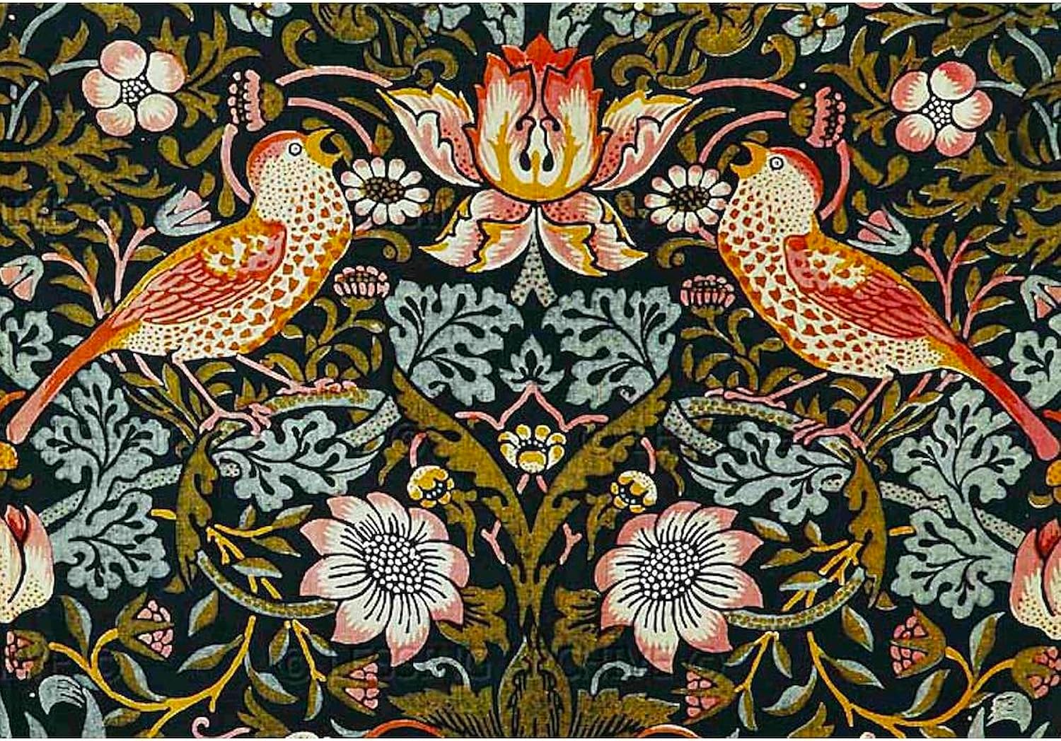 CafePress William Morris Strawberry Thief Pillow Case Standard Size Pillowcase, Lumbar Pillow Cover Fleece