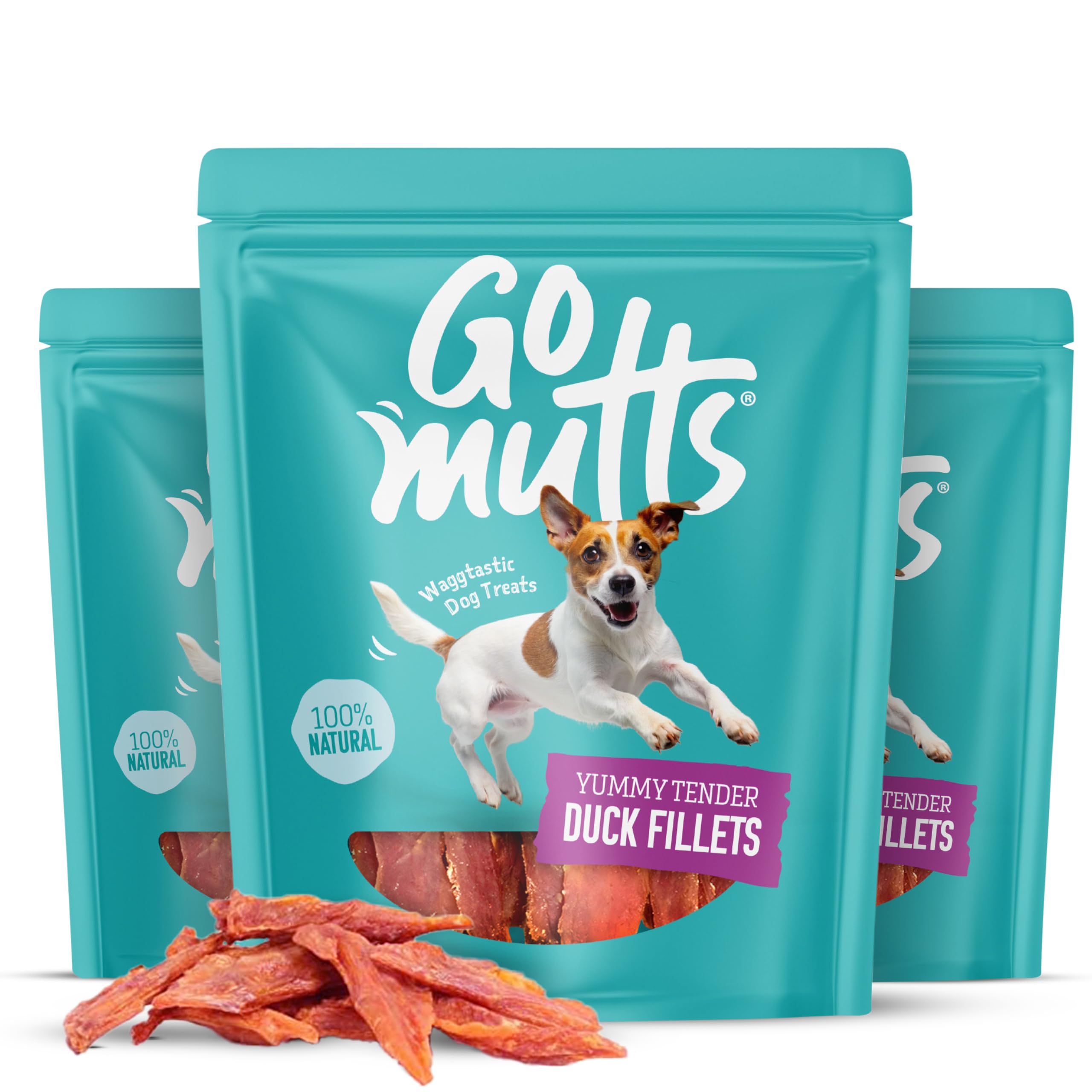 Premium Tender Duck Fillets for Dogs, Dog Treats, High Protein Dog Chews, Chewy Fillets with 100% Natural Duck Breast Meat, 300g x 3 Pack