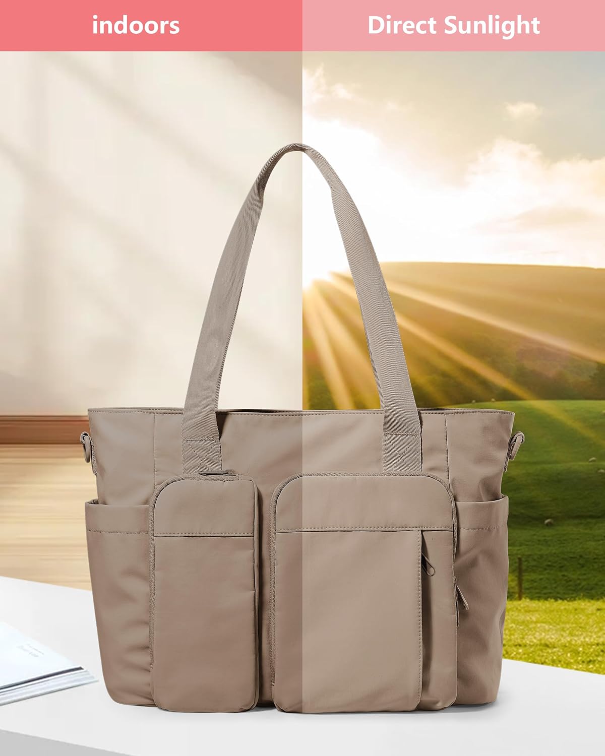 Marscamd Nurse Tote Bag with Crossbody Strap, 9-Pocket Clinical Bag for Nursing Students