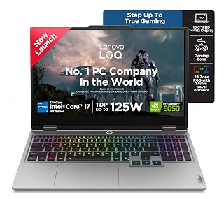 Lenovo LOQ 2025 Intel Core i7-13645HX| NVIDIA RTX 5050 8GB (16GB RAM/1TB SSD/144Hz Refresh Rate/440 AI TOPS/15.6" (39.6cm)/Windows 11/Office 2024/3 Mon.Game Pass/Grey/2.4Kg), 83JE019XIN