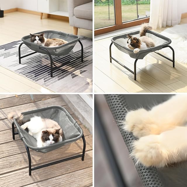 Foto 6 de 6 de JUNSPOW Cama para Gatos [diseñada para Gatos Grandes] Hamaca Cuadrada para Perros y Mascotas