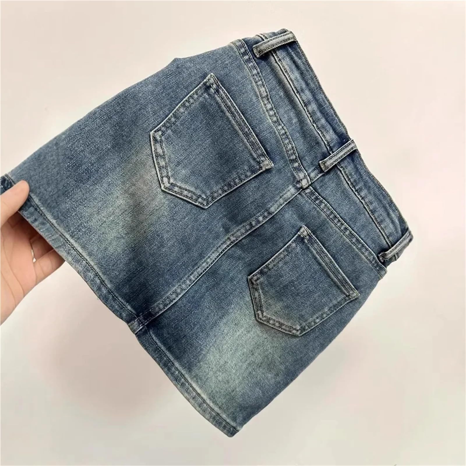 Minifalda Vaquera Retro, Falda Corta de Cintura Alta for Chica Caliente Verano para Mujer
