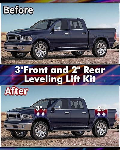 Miniatura 6 de FLYCLE Kits de elevación de nivelación delantera de 3 pulgadas y trasera de 2 pulgadas para Ram 1500 4WD 4X4 2009-2024 solamente, espaciadores de