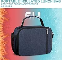 Vista 4 de esouler Lonchera Infantil Bolsa de Almuerzo Aislada para Niños y Niñas Resistente Lonchera para Escuela con Soporte para Botella de Agua - Azul