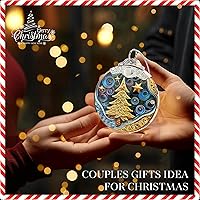 Vista 9 de Adorno de Navidad de Quilling 2025, Árbol de Navidad de Forma Redonda, Adorno de Acrílico de 4 Pulgadas, Arte de Adorno Navideño, Decoración