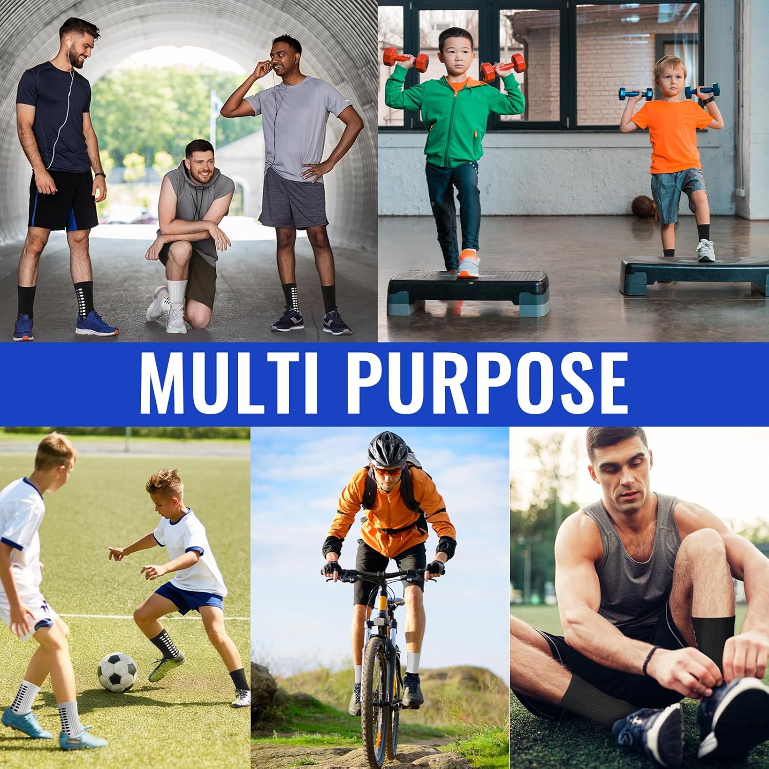 Jspupifip Grip Soccer Socks Non Slip Men's Athletic Socks for Football Basketball Sports - Image 7