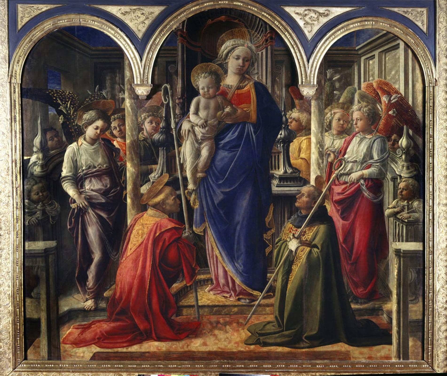 RZHRHJES Famous Painting Poster Art Canvas Print Retro Picture the Virgin and Child Surrounded by Fra Filippo Lippi Poster Wall Art for Home Decor 60x90cm