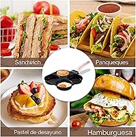 Vista 5 de CAROTE Sartén para Huevos Sartén para Tortilla, Sartén Antiadherente de Granito para Tortilla de 4 Tazas - Sartén para Panqueques y Cocedor de Negro