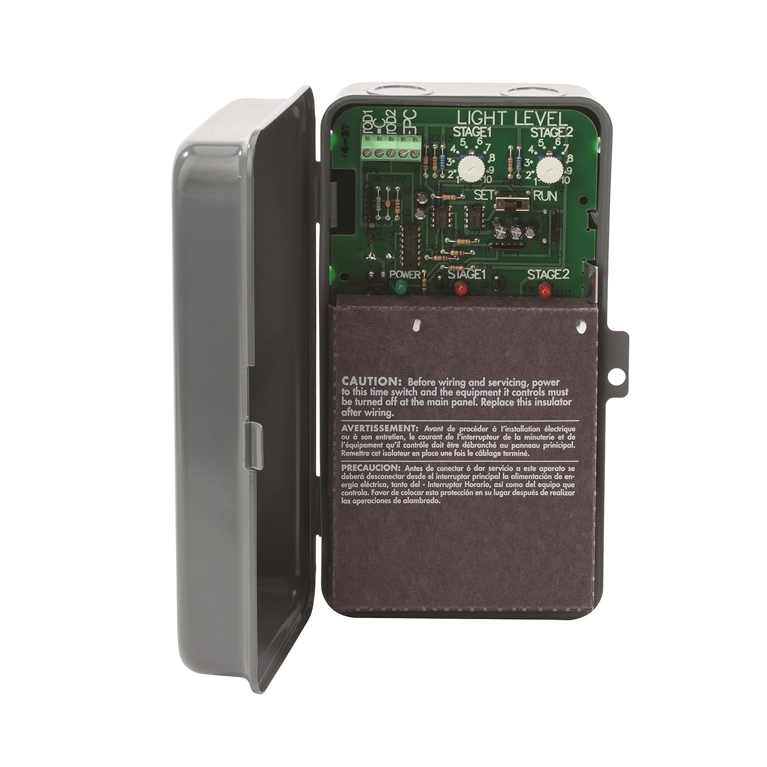 NSI LC200 Series Light Level/Time of Day Option 2 Zones Lighting Control Time Switch, 120/240/277 VAC 50/60 Hz Input Supply, SPDT Output Contact
