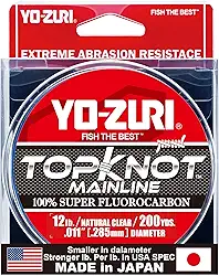Yo-Zuri Topknot Linha de pesca de fluorocarbono natural transparente 200 jardas